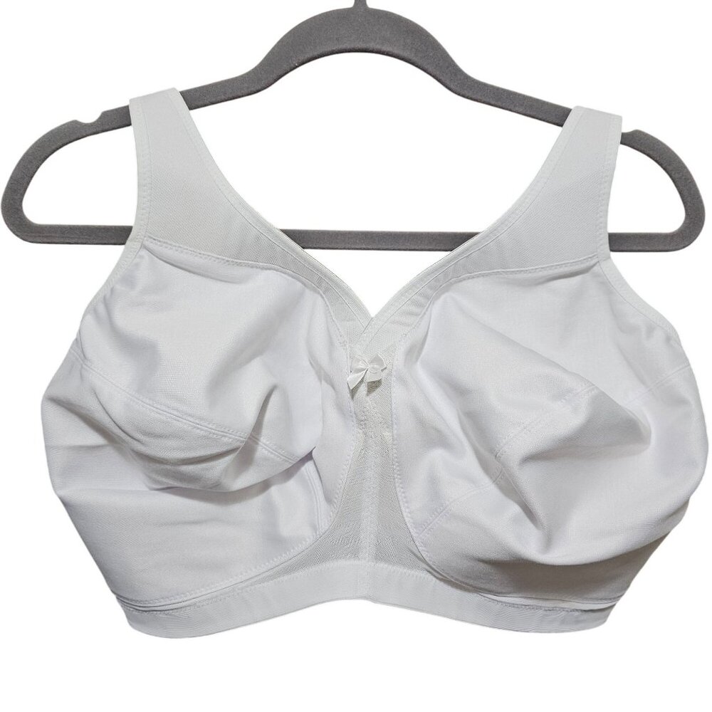 Glamorise Womens Full Figure White Soft Cup Bra 38G Adjustable Straps Supportive